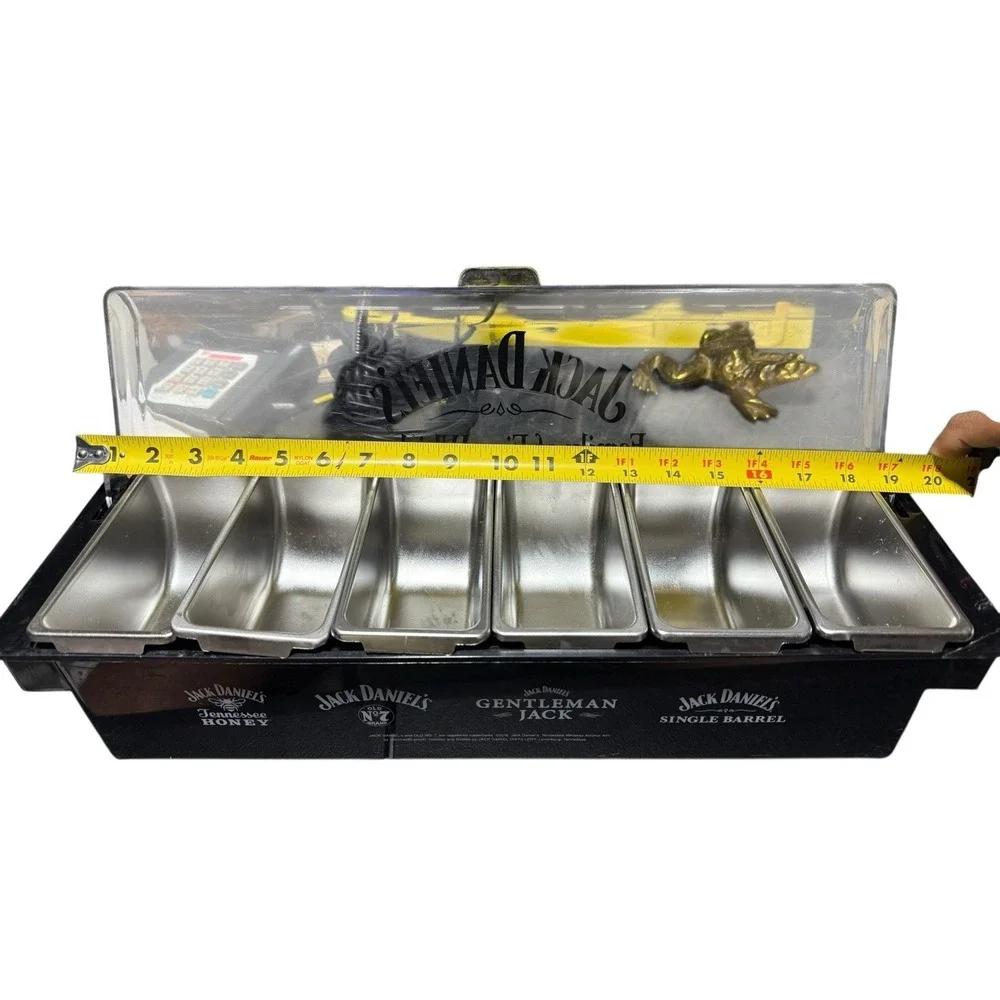 Jack Daniel's Whiskey Bar Set Condiment Tray Tabletop Storage